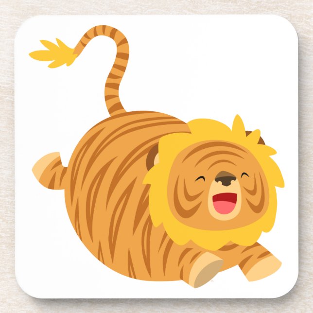 Cute Cartoon Bouncy Liger Set of Coasters (Front)