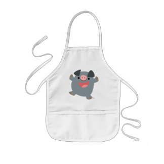 Cute Cartoon Bouncy Pig Children Apron