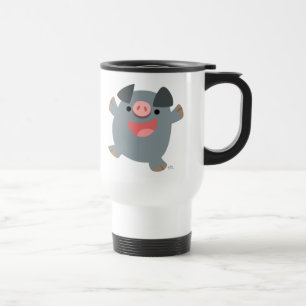 Cute Cartoon Bouncy Pig Commuter Mug
