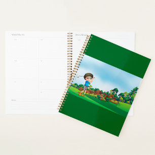 Cute Cartoon Boy Golfing Fun Golf Lover Design  Planner