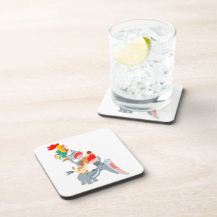 Cute Cartoon Bremen Town Musicians Coasters Set