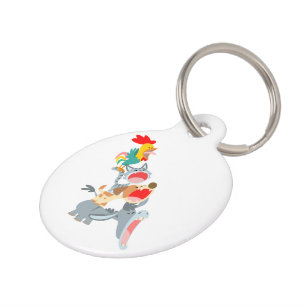 Cute Cartoon Bremen Town Musicians Dog Tag