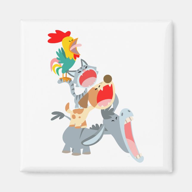 Cute Cartoon Bremen Town Musicians Magnet (Front)