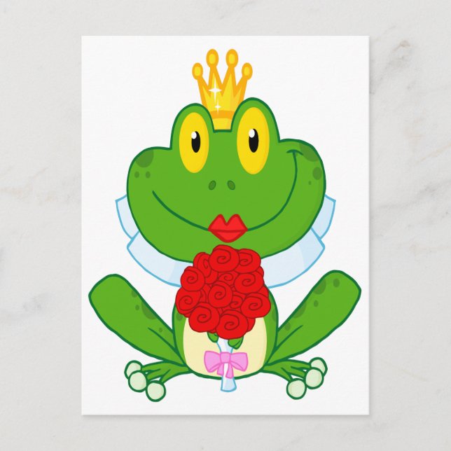 cute cartoon bride froggy frog postcard (Front)
