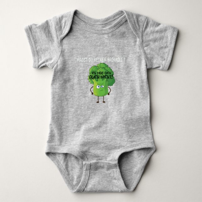 Cute Cartoon Broccoli You Don't Like Broccoli Baby Bodysuit (Front)