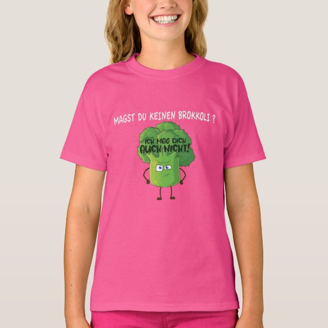 Cute Cartoon Broccoli You Don't Like Broccoli  T-Shirt (Front)