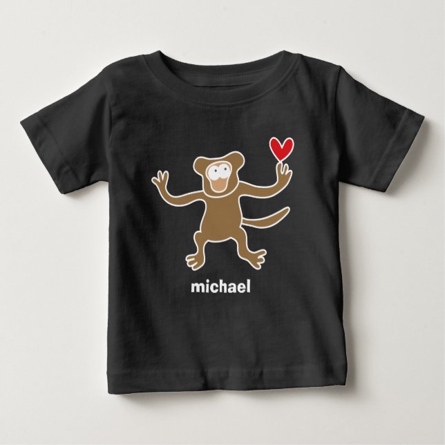 Cute Cartoon Brown Monkey Fun Kid's T-Shirt (Front)