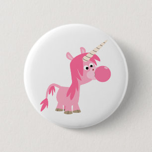 Cute Cartoon Bubble Gum Unicorn Button Badge