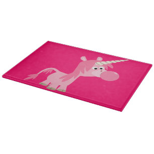 Cute Cartoon Bubble Gum Unicorn Cutting Board