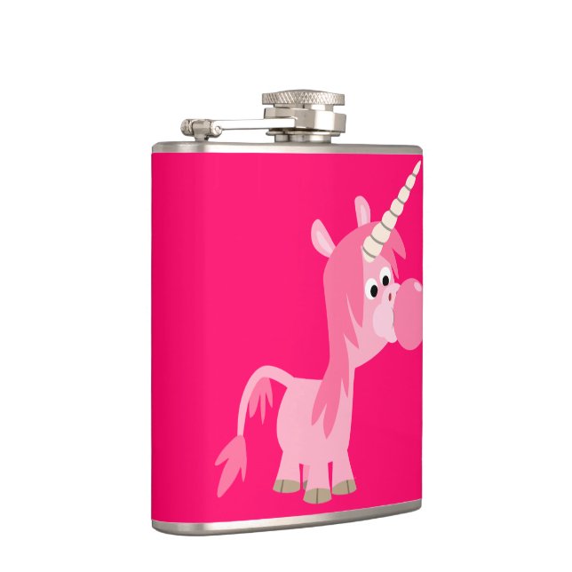 Cute Cartoon Bubble Gum Unicorn Hip Flask (Right)
