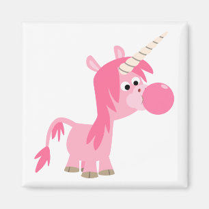 Cute Cartoon Bubble Gum Unicorn Magnet
