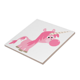 Cute Cartoon Bubble Gum Unicorn Tile