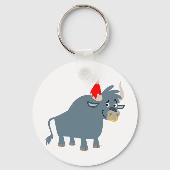 Cute Cartoon Bull keychain (Front)