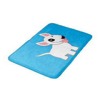 Cute Cartoon Bull Terrier Bath Mat