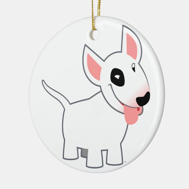 Cute Cartoon Bull Terrier Ceramic Tree Decoration (Left)