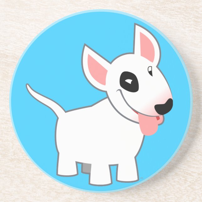 Cute Cartoon Bull Terrier Coaster (Front)