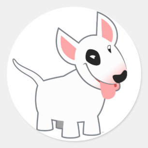 Cute Cartoon Bull Terrier Sticker
