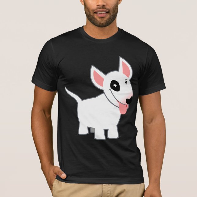 Cute Cartoon Bull Terrier T-Shirt (Front)