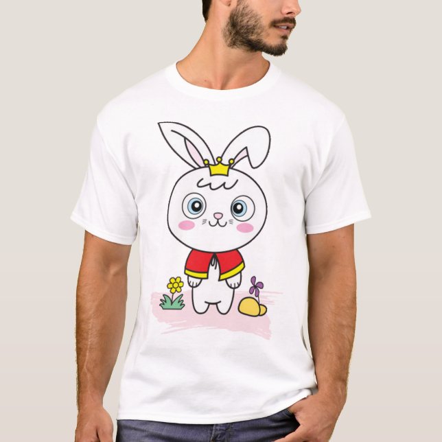 Cute cartoon bunny rabbit T-Shirt (Front)