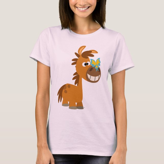 Cute Cartoon Butterfly Pony  WomenT-Shirt T-Shirt (Front)