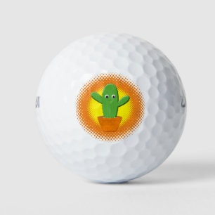Cute Cartoon Cactus Golf Balls