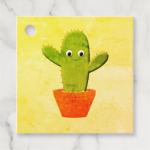 Cute Cartoon Cactus Painting Favour Tags