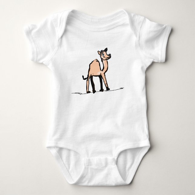 Cute Cartoon Camel Baby Bodysuit (Front)