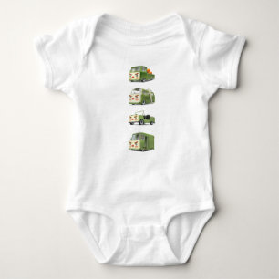 Cute Cartoon Cars Lineup Baby Bodysuit