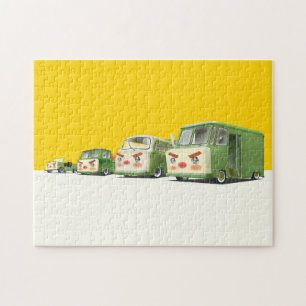 Cute Cartoon Cars Lineup Jigsaw Puzzle