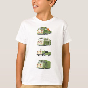 Cute Cartoon Cars Lineup T-Shirt
