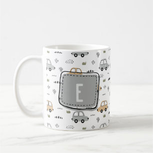 Cute Cartoon Cars Personalised Monogram Coffee Mug