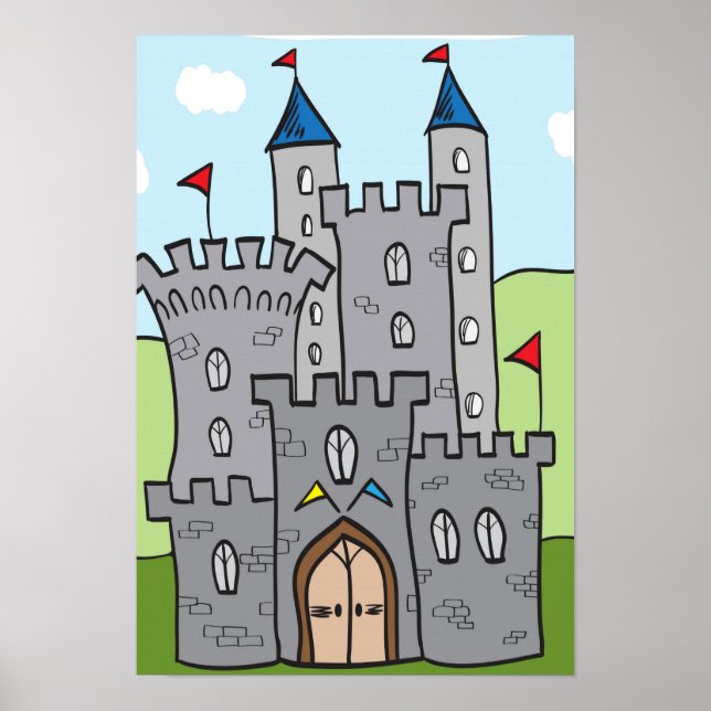 Cute Cartoon Castle Poster (Front)