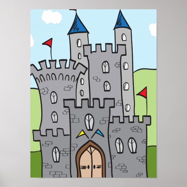 Cute Cartoon Castle Poster (Front)