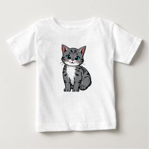 Cute Cartoon Cat and Hamster Illustration Baby T-Shirt