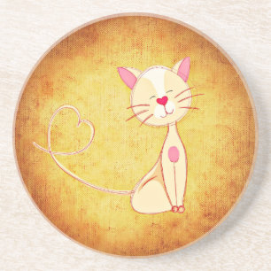 Cute Cartoon Cat Coaster