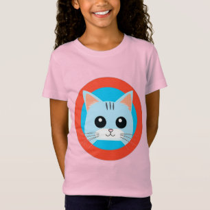 Cute Cartoon Cat Face T-Shirt
