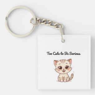 Cute Cartoon Cat Gift for Kids & Animal Lovers Key Ring
