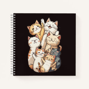 cute cartoon cat group photo notebook