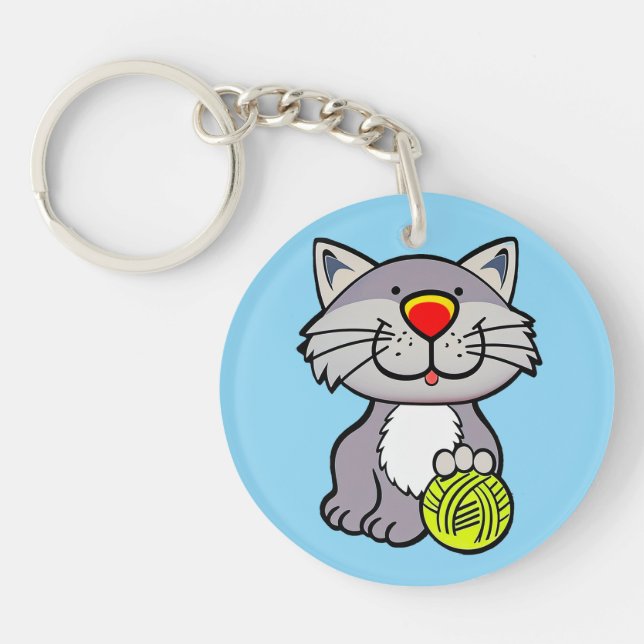 Cute cartoon Cat Key Ring (Front)
