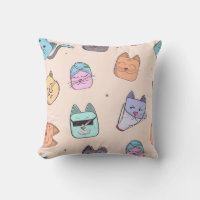 Cute Cartoon Cat Kitty Faces Pattern Patterns | Pa