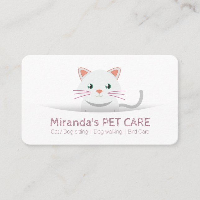 Cute Cartoon Cat Pet Care Pet Grooming Appointment (Front)