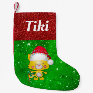 Cute Cartoon Cat Pet Name Small Christmas Stocking