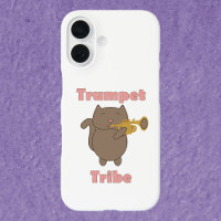 Cute Cartoon Cat Playing Trumpet Tribe Musical 