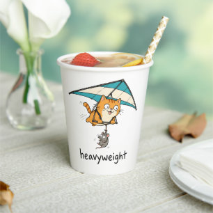 Cute Cartoon Cat Pun Design Paper Cups