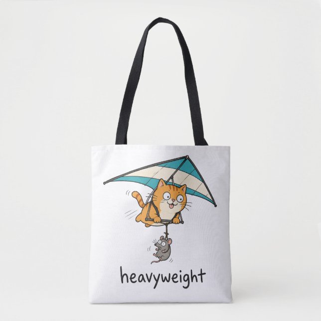 Cute Cartoon Cat Pun Design Tote Bag (Front)