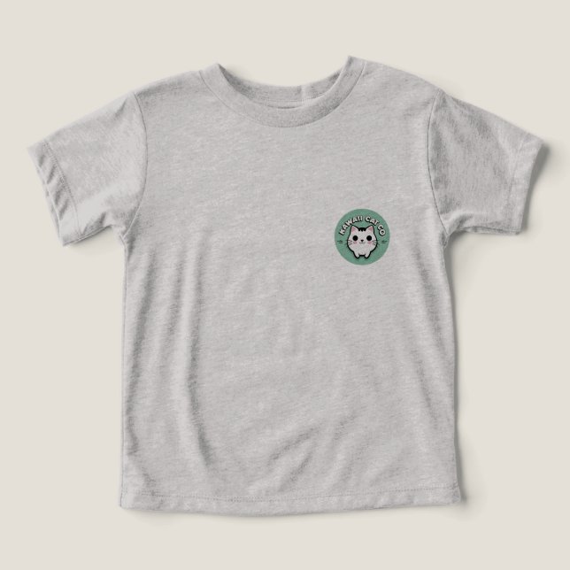Cute Cartoon Cat T-Shirt (Design Front)