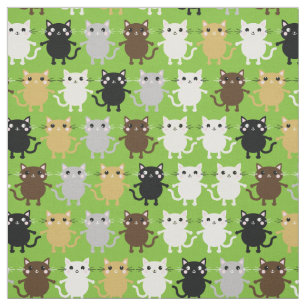 Cute Cartoon Cats Baby Nursery Kids Room Fabric