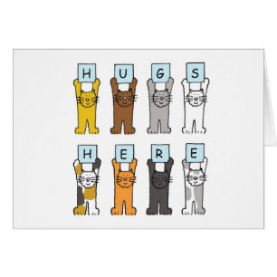 Cute Cartoon Cats Hugs Here
