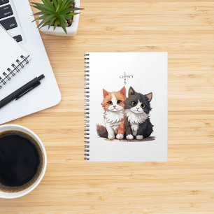 Cute Cartoon Cats Spiral Notebook