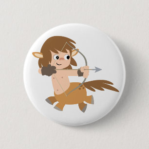 Cute Cartoon Centaur Sagittarius Button Badge